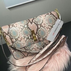 Liz Claiborne Pink and Blue Snake Print Women's Bag